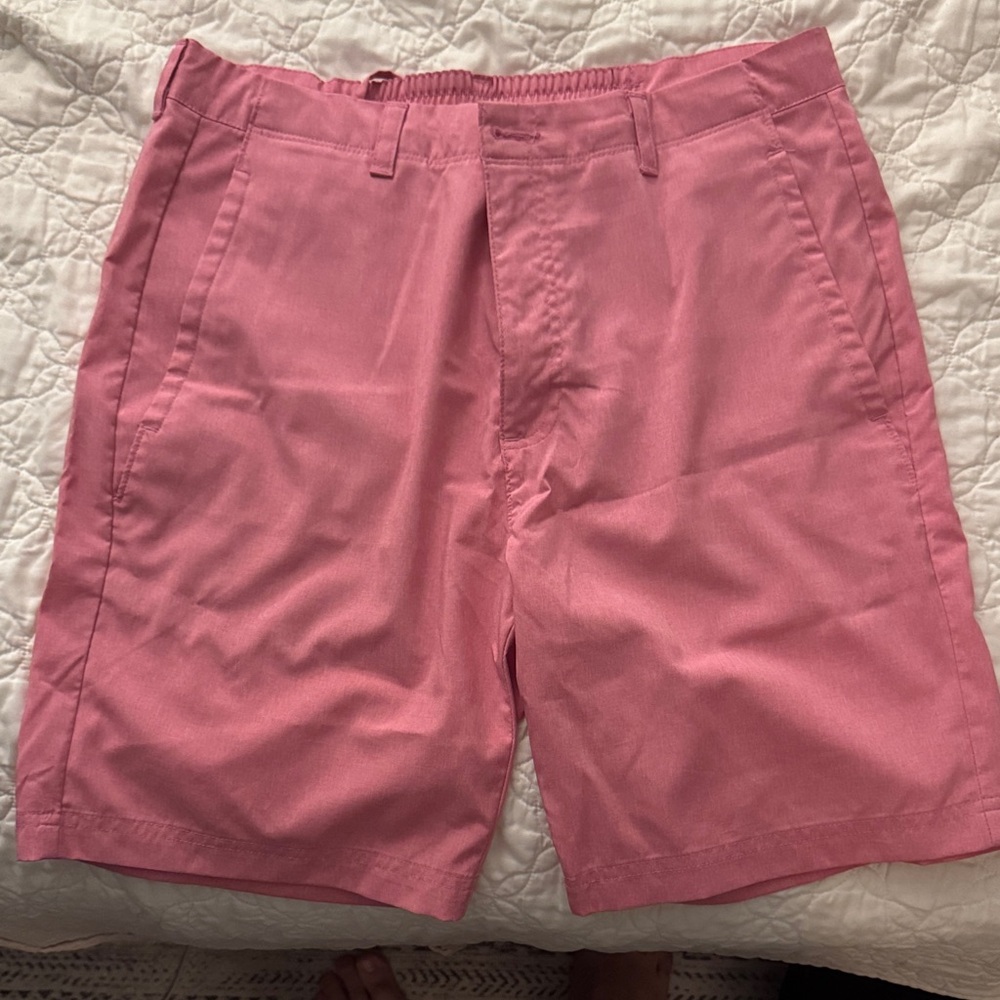 Men's Pink Flat Front Shorts